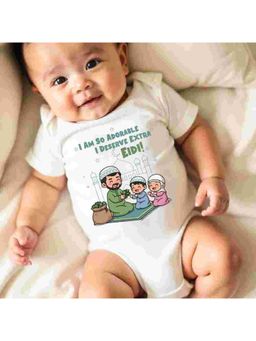 KNITROOT - White Cotton Printed Bodysuit