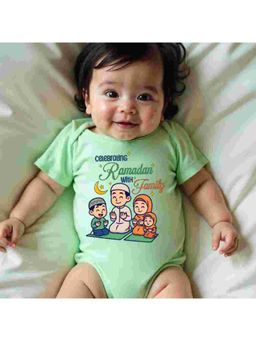 KNITROOT - Green Cotton Printed Bodysuit