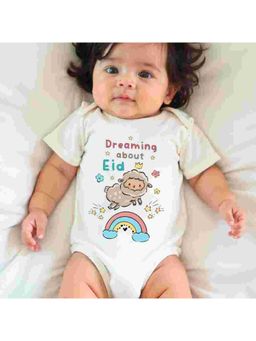 KNITROOT - White Cotton Printed Bodysuit