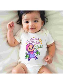 KNITROOT - White Cotton Printed Bodysuit