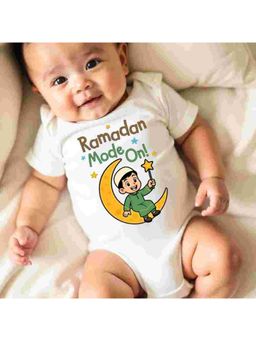 KNITROOT - White Cotton Printed Bodysuit