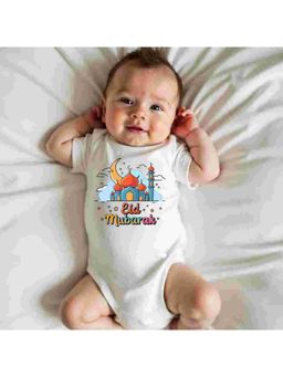 KNITROOT - White Cotton Printed Bodysuit