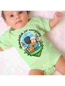 KNITROOT - Green Cotton Printed Bodysuit