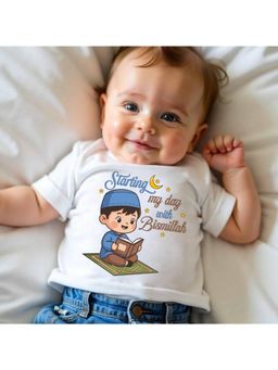 KNITROOT - White Cotton Printed T-Shirt