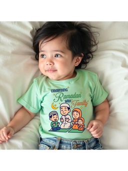 KNITROOT - Green Cotton Printed T-Shirt