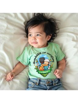 KNITROOT - Green Cotton Printed T-Shirt