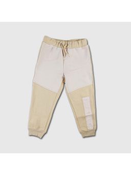 Purple United Kids - Beige Fleece Colorblock Joggers