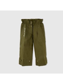 Purple United Kids - Olive Cotton Solid Trouser