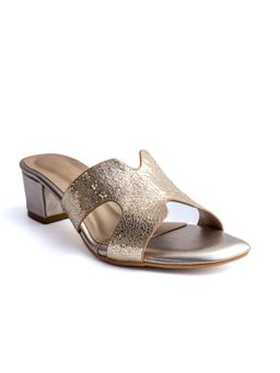 Dapper Feet - H-Mules Gold Block Heel
