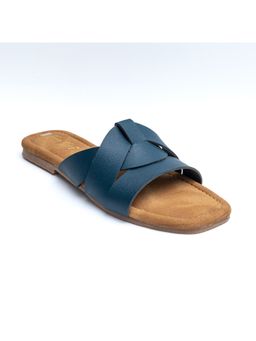 Dapper Feet - Criss Cross Flats Dark Blue