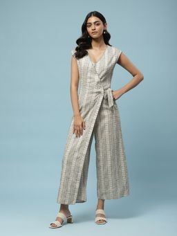Aarke Ritu Kumar - Multi-Color Woven Side Tie Jumpsuit