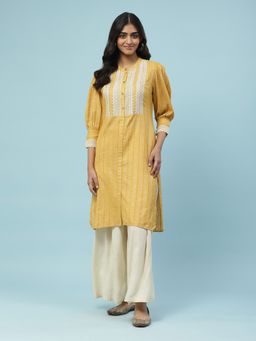 Aarke Ritu Kumar - Yellow Woven Kurta