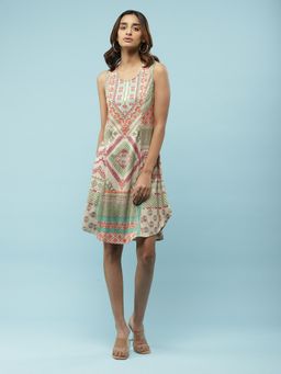 Aarke Ritu Kumar - Beige Printed Dress