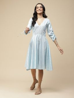 Aarke Ritu Kumar - Blue A-Line Stripes Dress