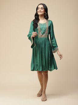 Aarke Ritu Kumar - Green Embroidered Dress