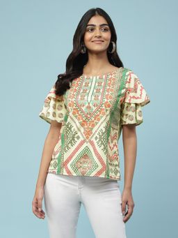 Aarke Ritu Kumar - Beige Printed Top