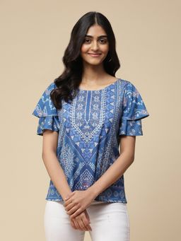 Aarke Ritu Kumar - Blue Printed Top