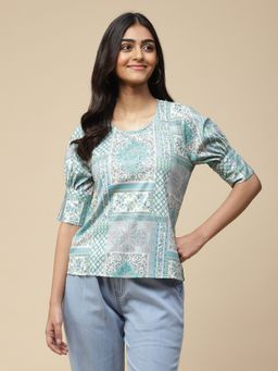 Aarke Ritu Kumar - Blue Printed Top