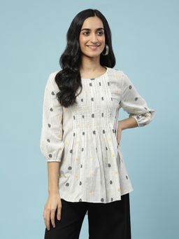 Aarke Ritu Kumar - Off White Top with Pintuck Detail