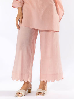 PANTS AND PAJAMAS - Peach Cotton Palazzo