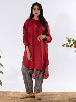 PANTS AND PAJAMAS - Deep Red Kurta