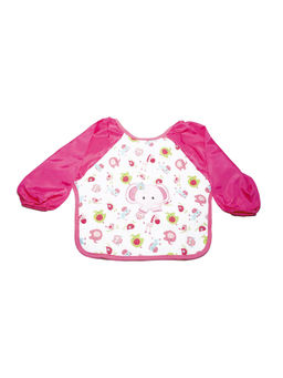 Little Hip Boutique - Dark Pink Full Sleeves Waterproof Cartoon Bib (06-36 Months)