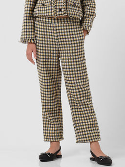 VERO MODA - Girls Checks Yellow Trousers
