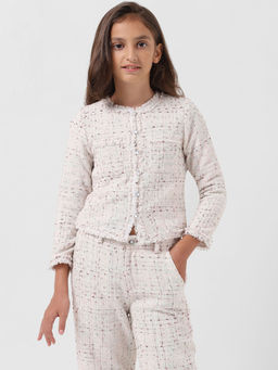 VERO MODA - Girls Self Design Fabric White Shirt