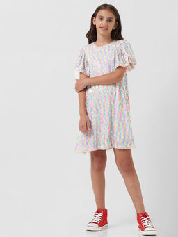 VERO MODA - Girls Sequins Multi-Colour Mini Dress