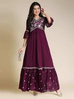 MADHURAM - Beautiful Embroidered Aliyaa Cut Design Gown