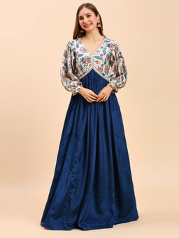 MADHURAM - Beautiful Puffed Sleeve Printed Gown