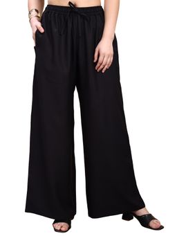Tikhi Imli - Black Color Rayon Palazzo