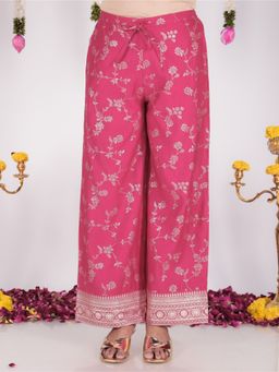 ARAMYA - Royal Pink Vertigan Floral Palazzo