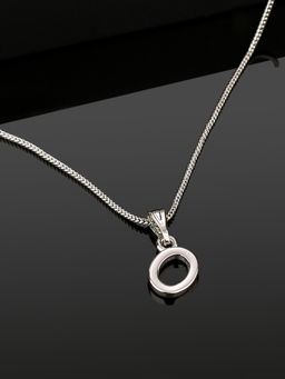 Estele - Valentine Gift - Rhodium Plated Initial O Letter Pendant for Women