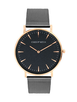 Joker and Witch - Joker & Witch Aimee Black Dial Mesh Round Analog Watch With Metallic Strap For Men