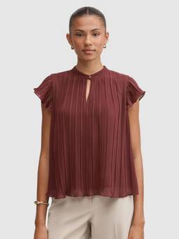 Forever New - Red Autumn Flutter Sleeve Top