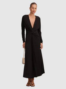 Forever New - Black Solana Draped Front Tie Maxi Dress