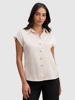Forever New - Beige Nelly Grown On Sleeve Shirt