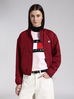 Tommy Hilfiger - Red Oversized Fit Polyester Hooded Neck Jacket