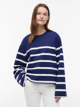 Tommy Hilfiger - Navy Blue Regular Fit Cotton Crew Neck Sweatshirt