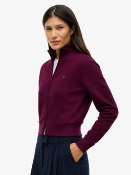 Tommy Hilfiger - Purple Slim Fit Cotton High-Neck Zip-Front Jacket