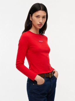 Tommy Hilfiger - Red Solid Slim Fit Cotton T-Shirt