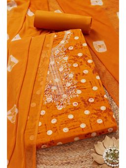 Soch - Womens Mustard Rayon Sequins Unstiched Dress Material (Set of 3)