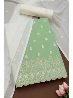 Soch - Womens Green Modal Silk Embroidered Unstitch Dress Material with Sequins (Set of 3)