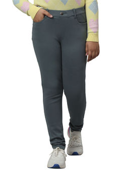 Cantabil - Girls Green Solid Casual Jeggings