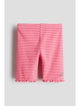 H&M - Girls Pink Printed Cotton Cycling Shorts