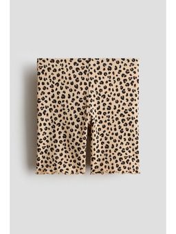 H&M - Girls Beige Printed Cotton Cycling Shorts