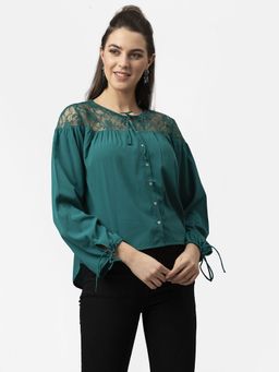 Style Quotient - Women Teal Lace Top