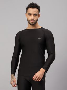 Vector X - Men Black Adult Seamless Compression Full Sleeve Body Fit T-Shirt