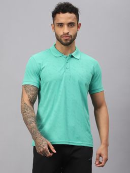 Vector X - Sports Wear Men Green Polo Neck Polyester T-Shirt